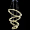 Moderne Grote Kroonluchter Led Crystal 4 Ringen Kroonluchter Lustres Lichtpunt Licht Schorsing Lumiere Led Verlichting Cirkels Lamp 87W