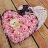 Nouvelle forme de coeur Rose Fleur Savon Fleur Cubs Jour boîte-cadeau de la Saint-Valentin fleurs Creative savon Livraison gratuite