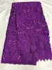 5Yards/pc Wonderful wine french guipure lace fabric embroidery african water soluble lace with beads for dress QW31
