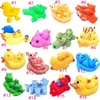 Sicurezza Baby Bath Water Toy Floating Yellow Rubber Animal Ducks Giocattoli per bambini Simpatico giocattolo da nuoto Doccia Beach Play Set 1 con 3