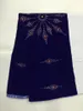 5 meter PC Fashionable Royal Blue Velveteen Fabric Afrikansk mjuk sammet spets med rhinestone för dressing jv111