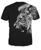 Summer Black 3D Lion t-shirt Men Fitness T-shirt Casual Mens Streetwear For Couple Clothing Hip Hop T Shirt Tops S-3XL