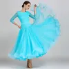 2019 Dress Blue Ballroom taneczna konkurencja taniec sala balowa sukienki Waltz Standard Dance Dress Women Ballroom Dress Fringe Dance7126158