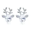 Mode Haute Qualité Cerf Zircon Cristal Boucles D'oreilles Stud Saint Valentin 925 Bijoux En Argent Diamant De Noël Jour De Vacances Cadeaux HJ229