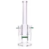 Hookahs podwójne połączenia Bong Honeycomb Glass Glass Water Bongs Perc Dab Rig Oil Rurki palenia zielony klasyczny projektant Nowy