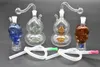 colorido mini Calabaza Calabaza Plataforma petrolera de vidrio Bongs Tubería de agua Percolador Downstem Fumar Pipas de tabaco Reciclar plataformas petroleras bongs con un tazón de 10 mm