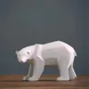 Sculpture d'ours polaire blanc abstrait en résine, artisanat décoratif, artisanat, maison, bureau, Statue géométrique de la faune, artisanat 204s