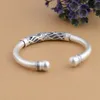 Balmora 990 Pure Silver Lotus Flower Fish Open Bangles pour femmes Gift Mère d'environ 18 cm Bracelet Retro Bijoux Pulsera SZ03061150933