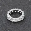 Anillo de oro de 18 km Hip Hop helado Full Lab Stone Micro Paved Circon Ring para mujeres Gold Silver Color Trendy Fiesta de fiestas