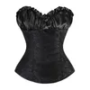 Corsetto sexy vintage Overbust Corsetto floreale in raso Top Lace Up Zipper Side Body Shaper Bustier Push Up S-6XL