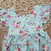 Roupas de Bebê recém-nascido Macacão Romper Macacão Ruffles Manga Fly Floral Macacão Sunsuit One Piece Outfits Crianças Verão Roupas de Bebê Meninas