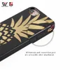 Creative Black Pineapple Custom Design Wood TPU Shockside Phone Fodral Vattentät för iPhone 6 7 8 11 Plus X XR XS Pro Max