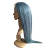 human long straight hair blue lace front wigs Brazilian lace straight full lace wigs with baby hair for sale