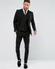Cheap Black Mens Suits Slim Fit Groomsmen Wedding Tuxedos For Men Three Pieces Designer Blazers Formal Dress Suit (Jacket+Pants+Vest)