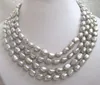 Bijoux chauds ! Collier de perles grises baroques des mers du sud naturelles 7-9mm 68''