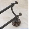 Partihandel och detaljhandel Luxury Oil Rubbed Bronze Black Handduk Rack Hållare Dubbla handduksbarer Blomstrig handdukshållare med krokhängare