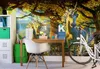 Papel de parede Sans soudure à grande échelle murale 3D personnalisé Photo murale papier peint Or à la lumière du soleil forêt blanche cheval animaux maternelle