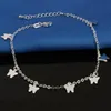 New 925 sterling sliver ankles bracelet for women Foot Jewelry Inlaid Zircon Anklets Bracelet on a Leg Personality