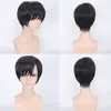 美しい男性の黒い短いストレートヘアウィッグ/ウィッグコスプレパーティー