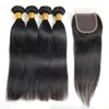 Cheap Brazilian Virgin Hair Bundles with Closures Straight Deep Water Body Wave Kinky Curly Human Hair With Closure and Lace Frontal Weaves