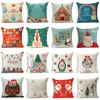 36design 45x45CM Pillow Case Snow Xmas Style Cushion Cover Merry Christmas Santa Claus Socks Balloon Home Decorative Pillows Case Cover