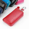 Top Grade Zipper Key Holder Card Holder inside Zipper Car key Bag Multifunction Hook Case Multicolor Soft Leather Key Wallet