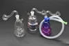 Pipes à eau en verre Bong en ligne Perc Recycler barboteur 10mm Joint Hookah Mini Bongs avec tuyau et bol bouche filtre tuyau de brûleur à mazout en verre