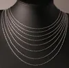 Hot Sales Vrouwen glinsterende plating 925 Sterling Zilver 1mm over de Sky Star Collier 16 "/ 18" / 20 "/ 22" / 24 "voor hangers