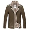 Wholesale-プラスサイズ10xl 8xl 6xl 5xl冬の男性の本革のジャケットブランドブラウンシープスキンジャケットと毛皮のウールの襟付きコート