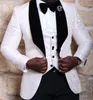 2019 Tanie One Button Wedding Tuxedos (Kurtka + Spodnie + Kamizelka) Slim Fit Groomsman Tuxetos Custom Made Best Man Stuis
