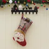 12pcs 6styles Christmas Stocking Socks Gift Bag Santa Claus Snowman Elk Pendant Christmas Decoration