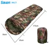 Camouflage singelperson kuvert sovsäck med bärväska för barn eller vuxna utomhus vandring camping verktyg redskap