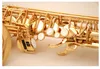 Ny Suzuki Alto mässing Saxofon Högkvalitativ eb Tone Gold Lacquer Sax E-Flat Sax med munstycke Fodral Gratis frakt