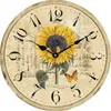 Criativo Europeu Retro relógio de parede Rodada Vintage sala de estar Relógios de quartzo decorativos Silencioso relógio de parede de madeira Elegante moderno relógio de parede