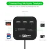 Square 3 port USB Hub + Card Reader Multi Splitter Combo 480Mbps For MS M2 SD MMC TF Cards For PC Smart Phone High Quality FAST SHIP