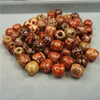 500pcs 12mm Wooden Beads Assorted Round Painted Pattern Barrel Wood Beads for Jewelry Making Bracelet Loose Spacer Charms Bead308C