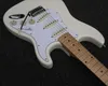 Custom Shop 70's Jimi Hendrix Olympic White ST Elektrische Gitaar Esdoorn Hals Toets Dot Inlay, Speciale Gegraveerde Nekplaat