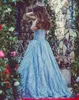 豪華な輝くスパンコール真珠のプロムのドレスゴージャスなドバイアップリケノースリーブAラインイブニングドレス注文の有名人レッドカーペットドレス