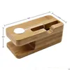 Bamboo Wood 2 in 1 شحن Dock Desktop Charger Station Plander حامل حامل الدعم لملحقات iPhone مشاهدة mobi7809475