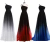 qatar 2024 Free Shipping New Gradient Long A Line Chiffon Evening Dresses Women Formal Gowns Floor-Length Party Gowns HY119