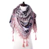 2018 mode boho kwast winter vierkante sjaal voor vrouwen warme etnische geometrische gedrukte wraps sjaal dikke vrouwelijke sjaal