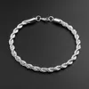 Fashion 4MM 925 Sterling Silver Plated Rope Chain Necklace Sparkling Jewelry4649092