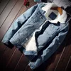 2018 Ny vinter män varm jacka och kappa trendig fleece denim jacka mens jean outwear man cowboy stor storlek 6xl