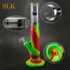 Wysoki 14 -calowy szklany perkolator silikonowy Bongs Hookah prosta rurka mocna Rig Dab Odłączona rura palnika oleju z 14 mm szklaną łodygę