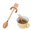 Heet leuke cartoon glimlach kat 304 rvs thee koffie kids voeding lepel ijs servies baby xmas gift