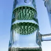 10 pollici per acqua di vetro Bongs olio dritto olio da tamponamento da 14mm 14mm in vetro colorato tubi di acqua colorati tripli perc narghilè con quarzo banger