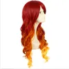 Parrucca Cosplay Starfire Parrucche ondulate ondulate lunghe da donna Parrucche ricci rosso fuoco arancione
