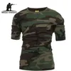 T-shirt mimetica militare tattica da uomo T-shirt da combattimento dell'esercito americano ad asciugatura rapida traspirante T-shirt Outwear