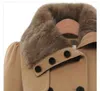 المرأة الصوف مزيج خندق معطف الشتاء بدوره أسفل الياقة طويلة الأكمام peacoat مزدوجة الصدر يتأهل أبلى زائد الحجم 5xl