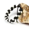 Heren Dubbele Raw Kralen Afstand Armbanden 6mm Natural Lava Rock Stone White Beads Macrame Armbanden Mooi cadeau voor mannen Groothandel 10 stks